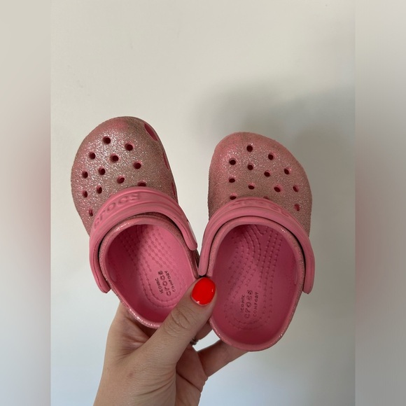 Pink Glitter Croc Clogs - Picture 1 of 6